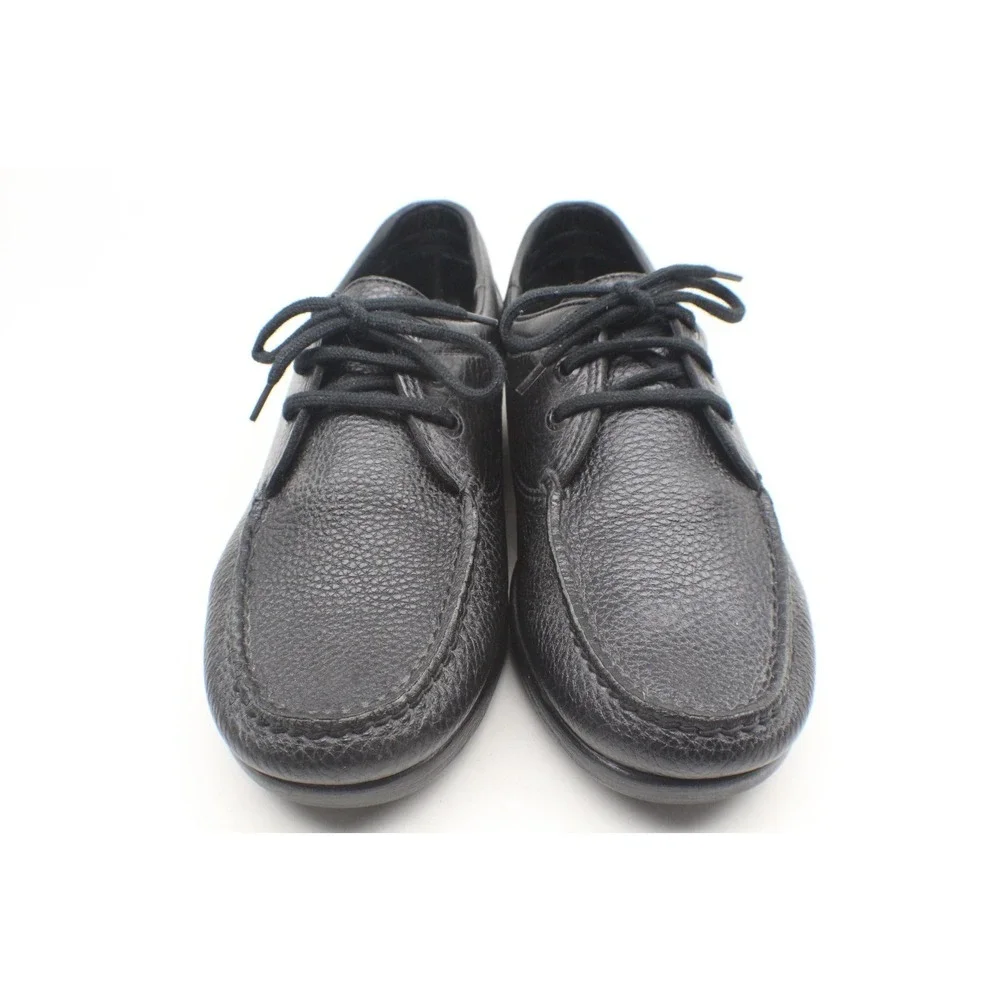 SAS Amigo Loafer Mens Size 11 M Black Pebbled Leather Lace Up Moccasin Shoes USA